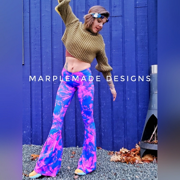 NWT*24x37 flares X Small/ X Long💜MarpleMade Designs  super soft yoga, low rise, - Picture 2 of 16